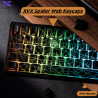 XVX Spider Web Keycaps – OEM Profile, Shine-Through IMD-Tech Keycap Set, 118 Keys, Black Backlight (Keycaps Only)