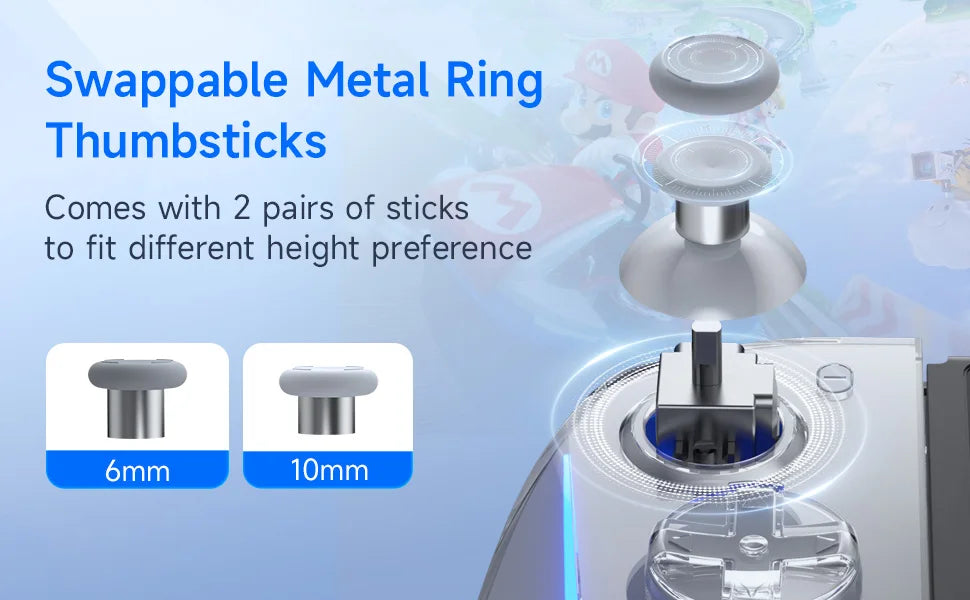 EasySMX S15 L/R Joypad Wireless RGB Controller Compatible with Nintendo Switch/OLED, Gyroscop, Amiibo, Hall Effect, For Pokemon