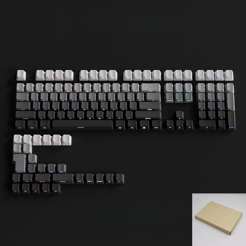 136 Keys Side-Printed PBT Keycaps – Gradient Purple, Double-Shot Shine-Through, OEM Profile, for Gateron MX Switches