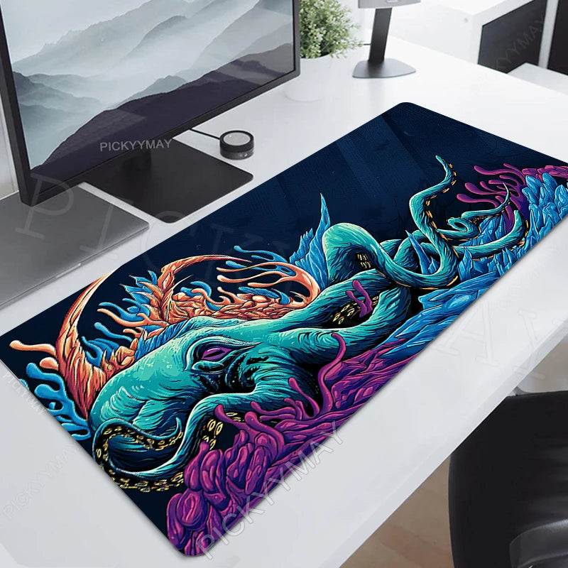 Octopus Locking Edge Mouse Mats Large Natural Rubber Mouse Pad Gaming Mousepads Gamer Mousepad Desk Pads Keyboard Mat 900x400