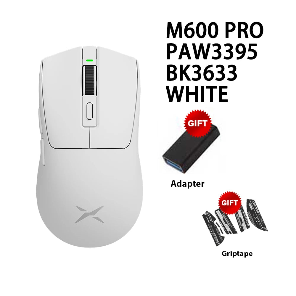 Delux M600 Series Wireless Gaming Mouse – 52g Lightweight, 2.4G Dual-Mode, 26,000 DPI, Macro Support, Rechargeable
