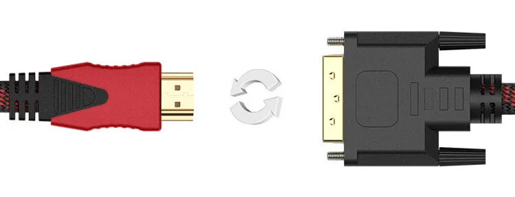 HDMI to DVI Cable – Braided 24+1 to 24+5, 1080P HD Video Connection for Computer, Monitor, TV & Projector