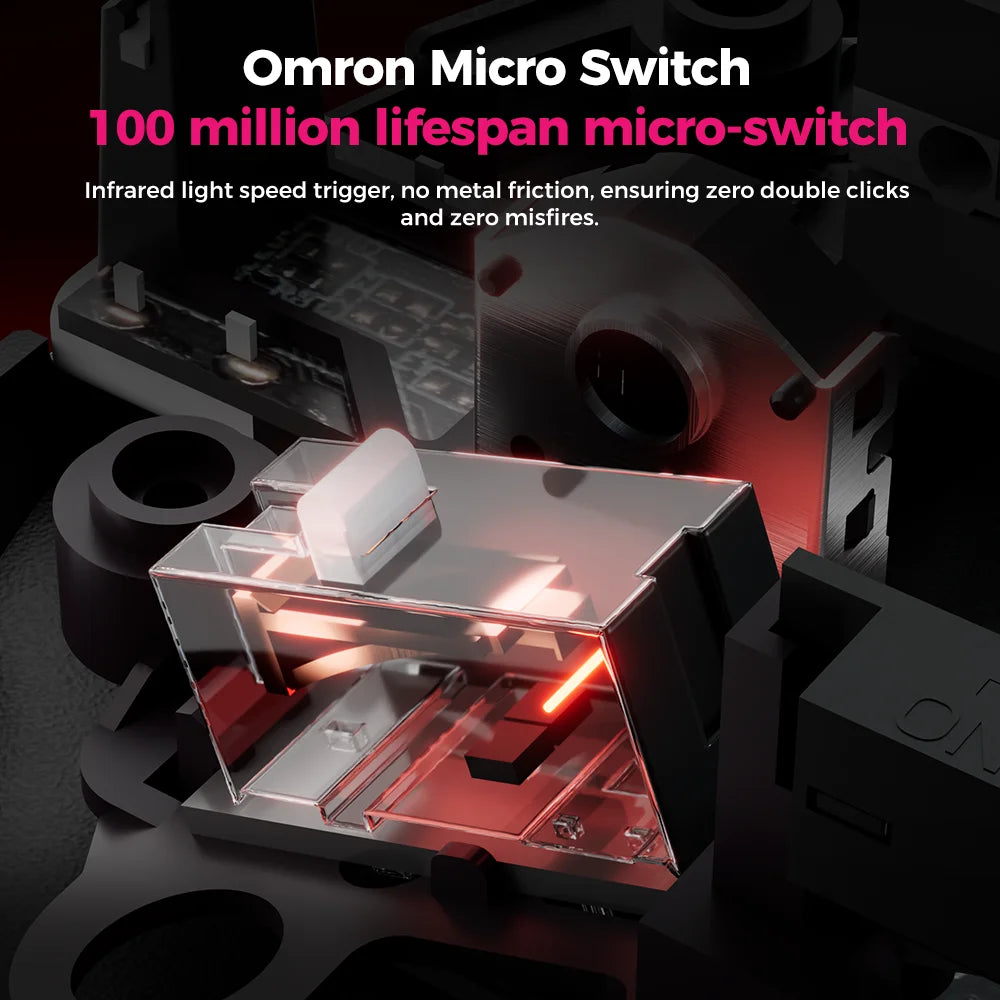 DAREU Wireless Gaming Mouse – 8KHz Polling Rate, AIM-750 (PAW3950) Sensor, 30,000 DPI, Tri-Mode Connection, 60g Lightweight, with Charging Base