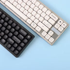K124 Keycaps Small Font – Black & White PBT, Five-Sided Hot Sublimation, MOA Profile, Thickened 1.8mm, Mechanical Keyboard Keycaps (Wooting Compatible)