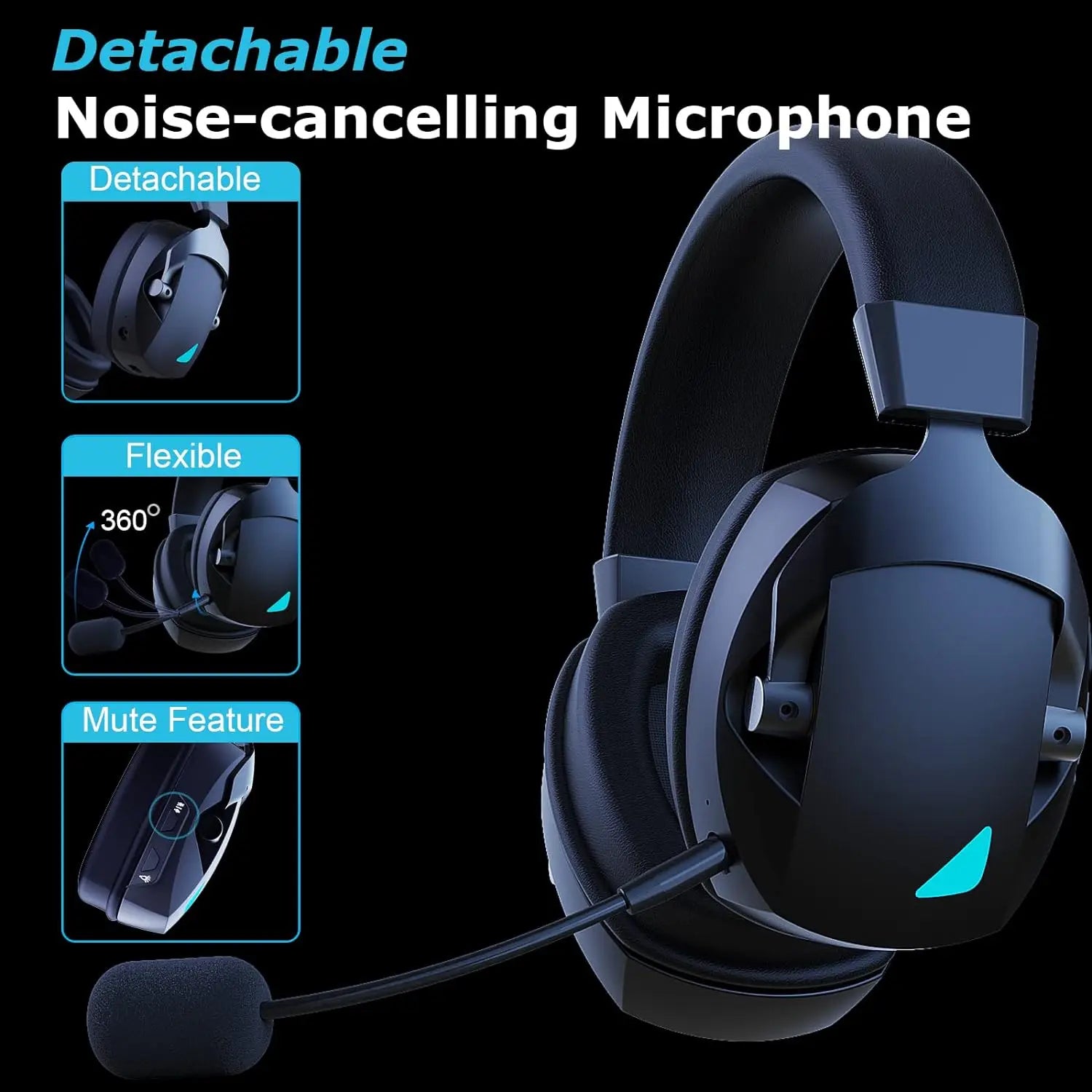 Acinaci 2.4GHz Wireless Gaming Headset – Bluetooth, Mic, for PS5/PS4/PC/Switch