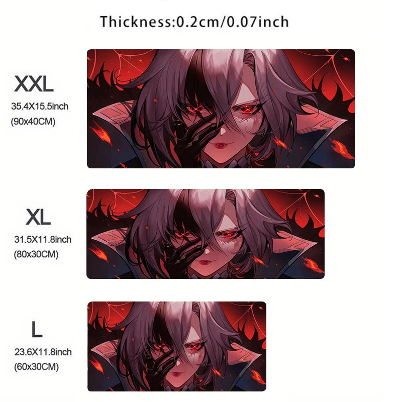 Genshin Impact Arlecchino Mouse Pad Anime Cartoon Girl Keyboard Rug PC Gaming Accessories Mousepad Laptop Speed Desk Mat Carpet