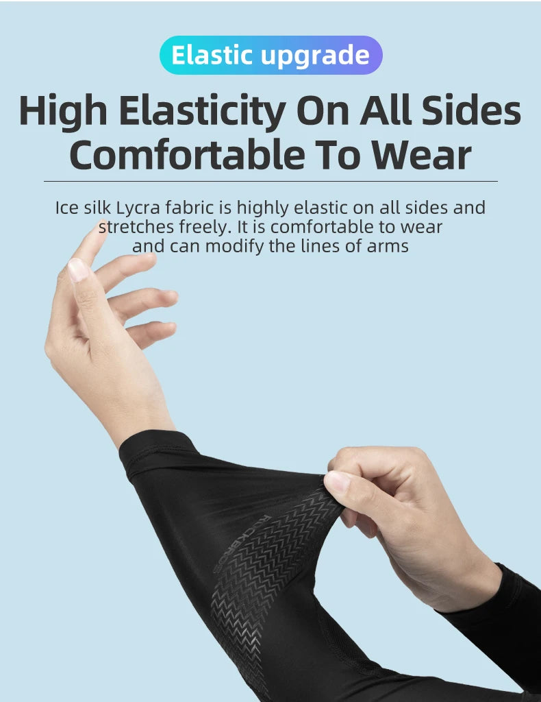 ROCKBROS Cooling Gaming Arm Sleeve – Ice Silk Fabric, Breathable & Lightweight, UV Protection, Designed for Pro & Casual Gamers