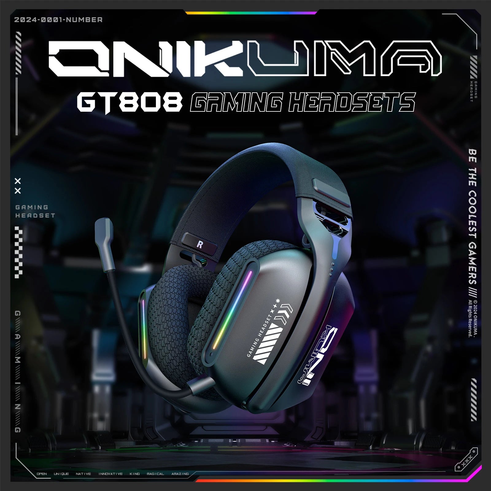 ONIKUMA Wireless Gaming Headset – 2.4G / Bluetooth / Wired, Bendable HD Mic, Soft Ear Pads