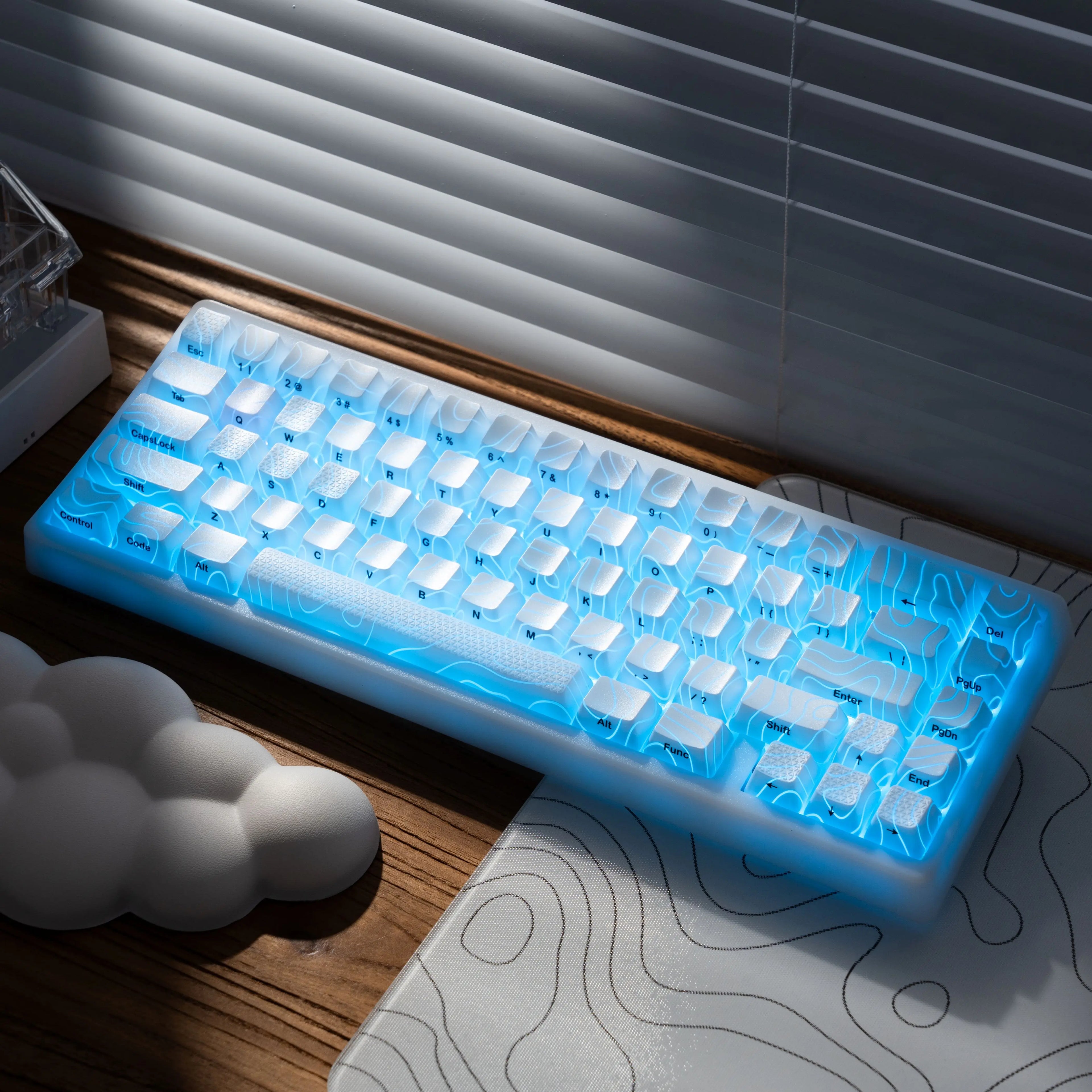 XVX M67 JadeStone Mechanical Keyboard – 65% Layout, IMD-Tech Keycaps, Hot-Swappable, Gasket Mount, Tri-Mode Wireless, Custom RGB