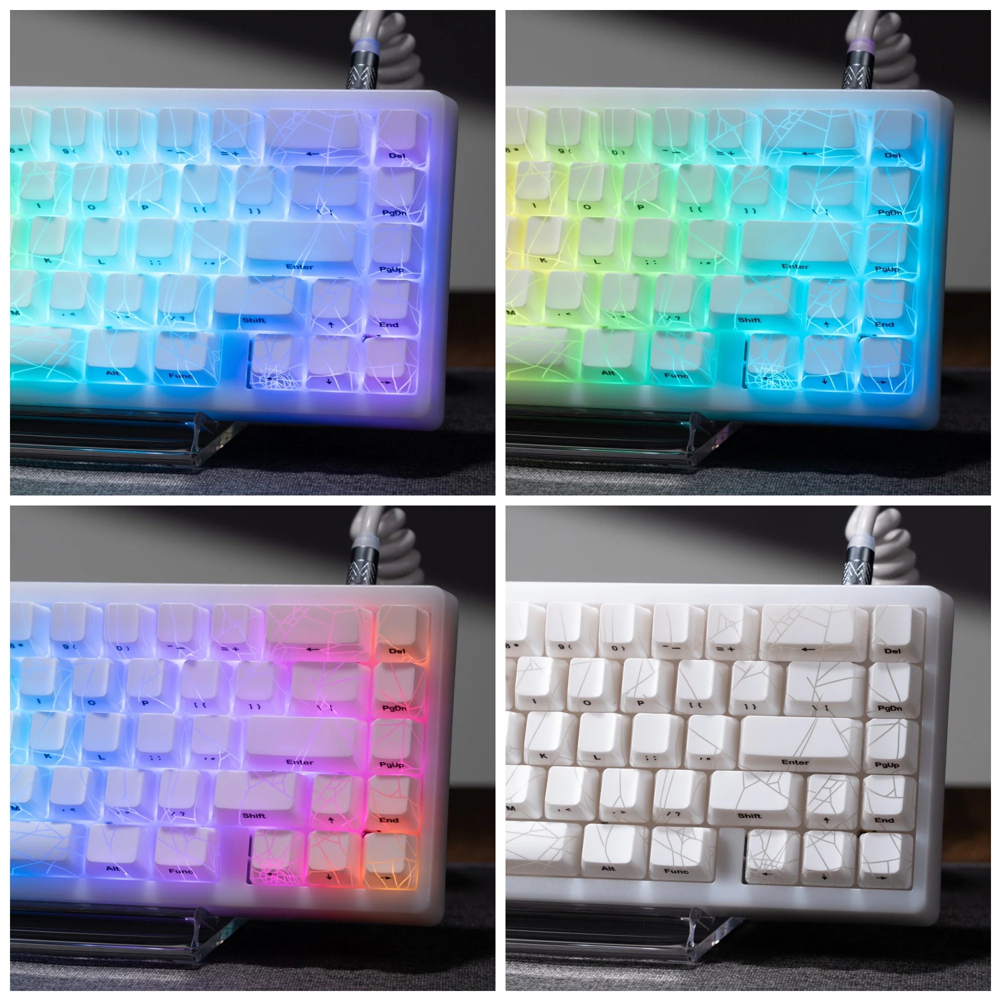 XVX Spider Web Keycaps – OEM Profile, Shine-Through IMD-Tech Keycap Set, 118 Keys, Black Backlight (Keycaps Only)