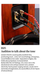 YYAUDIO One Pair of Hi-Fi Speaker Cables – High-End OCC Speaker Cable for Hi-Fi Audio Systems, Banana Plug Speaker Cable