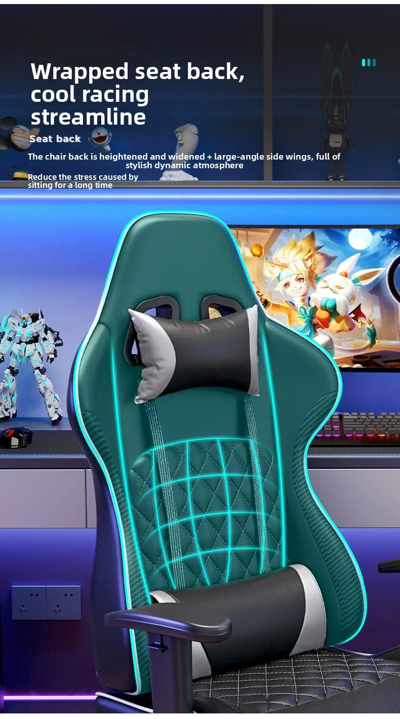 Gaming Chair - Adjustable 90-125°, Lift Mechanism, Footrest, Ergonomic Backrest for Home Office