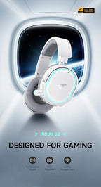 Picun G2 Wireless Gaming Headset – 2.4GHz & Bluetooth, 7.1 Surround, Low Latency, ENC Mic