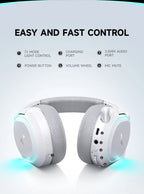 Picun G2 Wireless Gaming Headset – 2.4GHz & Bluetooth, 7.1 Surround, Low Latency, ENC Mic