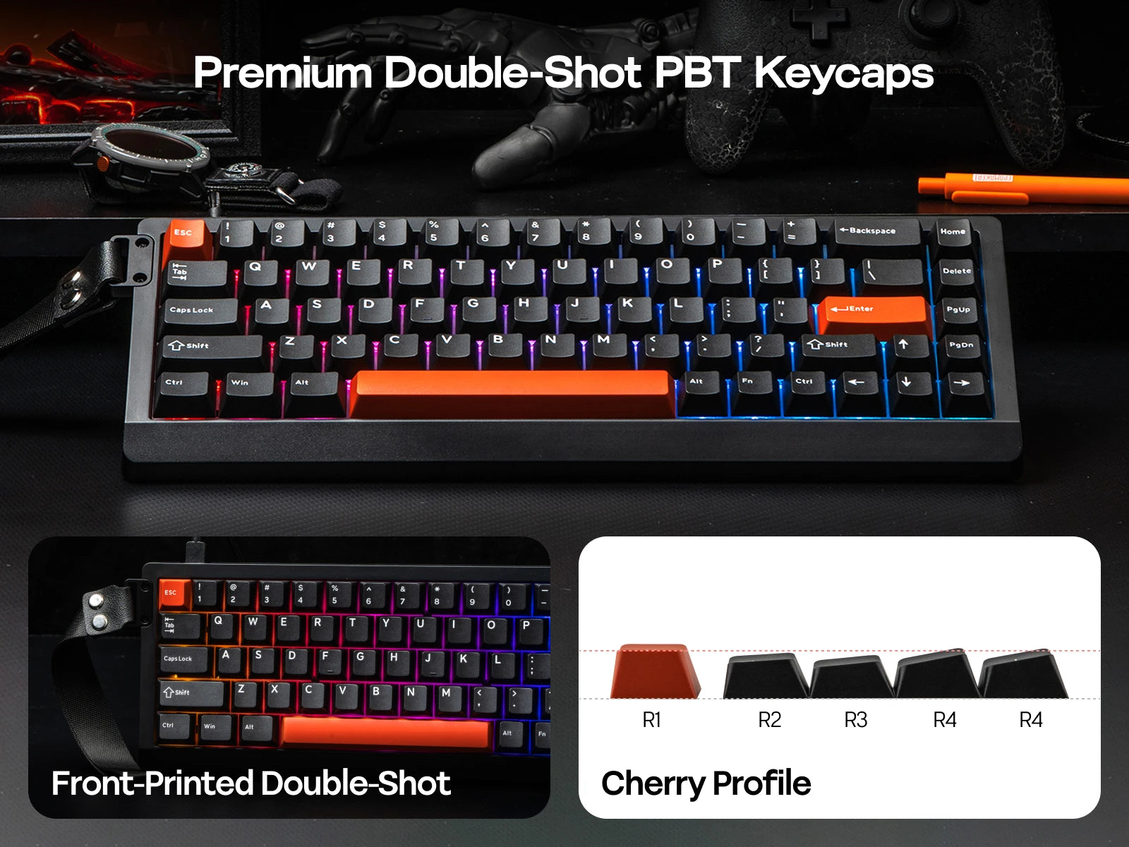 EPOMAKER HE68 Lite Mechanical Keyboard – 65% ANSI US Layout, Tray-Mounted, Wired Hall Effect Magnetic Switch, DKS SOCD, RGB Backlight