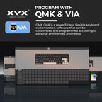 XVX M67 JadeStone Mechanical Keyboard – 65% Layout, IMD-Tech Keycaps, Hot-Swappable, Gasket Mount, Tri-Mode Wireless, Custom RGB