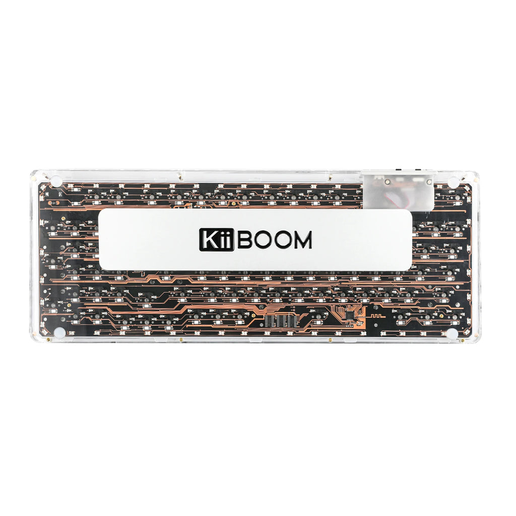 KiiBOOM Phantom 98 Mechanical Keyboard – 98 Keys, Hot-Swappable, Wired / Bluetooth 5.0 / 2.4GHz Wireless, Acrylic Case, Gasket Mount