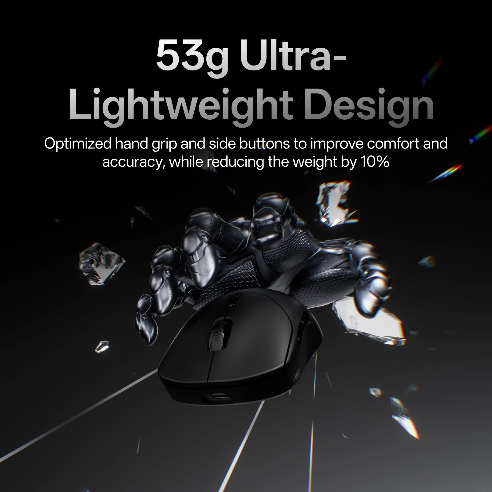 Rapoo VT2 MAX Wireless Esports Gaming Mouse – 8K Polling Rate, Optical Sensor, Ergonomic Design, 53g Lightweight, for PC & Laptop