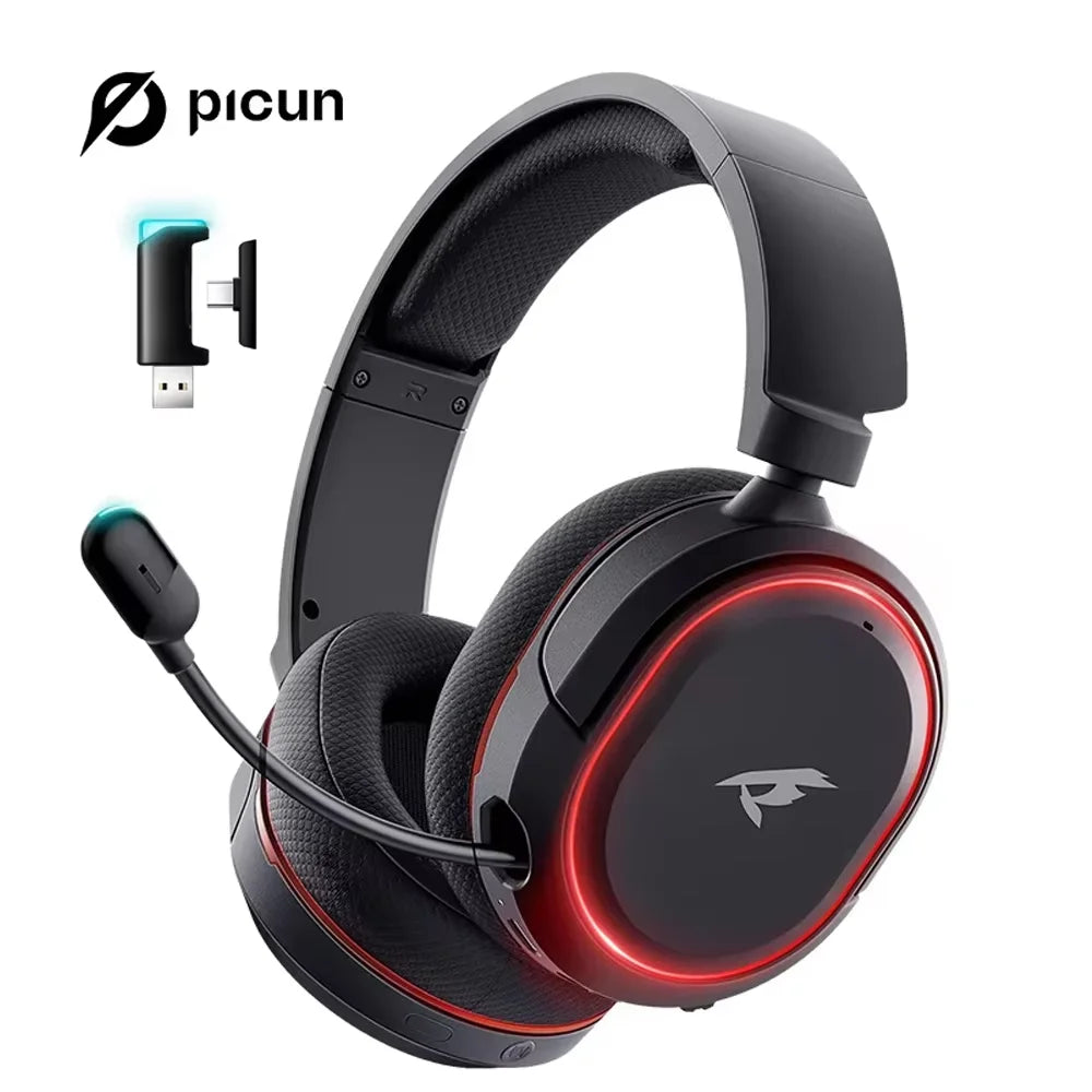 Picun G2 Wireless Gaming Headset – 2.4GHz & Bluetooth, 7.1 Surround, Low Latency, ENC Mic
