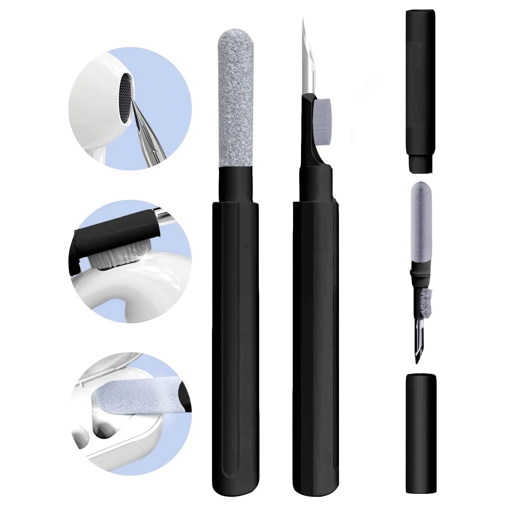 5 in 1 Keyboard Cleaning Brush Kit Keycap Puller Earbuds Cleaner for Airpods Pro 1 2 3 Bluetooth Earphones Case Cleaning Tools