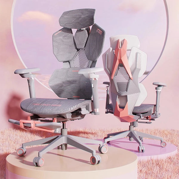Nordic Luxury Gaming Chair - Ergonomic, Pink, Comfortable Bedroom/Office Designer Furniture