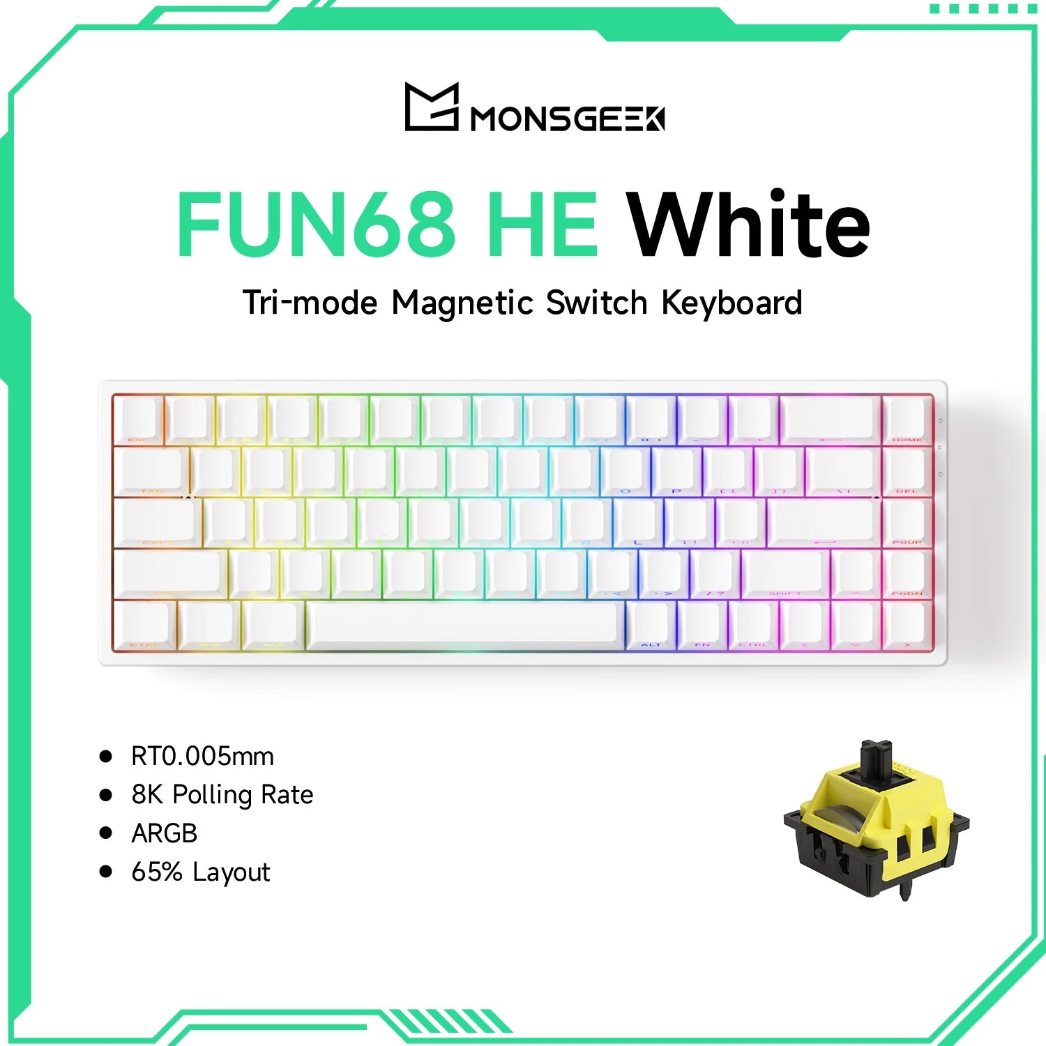 Akko MonsGeek FUN68 / FUN60 PRO & MAX HE Magnetic Keyboards – 60% / 65%, Rapid Trigger, 8K, Custom Esports Gaming Keyboard