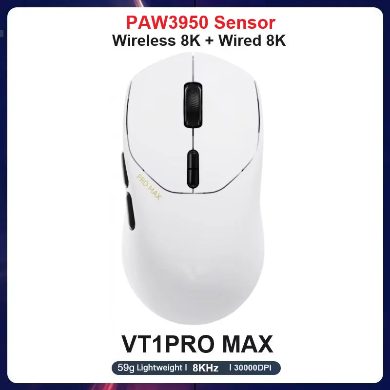 Rapoo VT1 PRO / VT1 PRO MAX Wireless Gaming Mouse – 8KHz Polling Rate, 26,000 DPI, Optical Sensor, for Small & Medium Hands