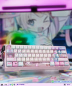 Anime NEEDY Girl Overdose Keycaps – Cute PBT + PC Translucent, Cherry Profile, Custom Keycaps for Mechanical Keyboard Gaming Gifts