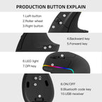 Delux Ergonomic Vertical Wireless Mouse – Rechargeable, RGB, Bluetooth & 2.4G, 4,000 DPI, Silent Clicks, for Laptop & PC