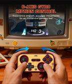 INE Retro Red Pocket Controller - Hall Effect Joysticks, 1000Hz Polling Rate, 6-Axis Gyro, Portable for Switch/PC/Mobile