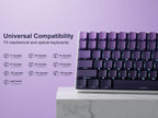 136 Keys Side-Printed PBT Keycaps – Gradient Purple, Double-Shot Shine-Through, OEM Profile, for Gateron MX Switches