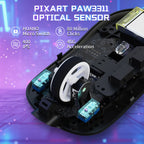 ATTACK SHARK X8SE Tri-Mode Wireless Gaming Mouse – PAW3311 Sensor, 25,000 DPI, 80 Million Clicks, Designed for Large Hands