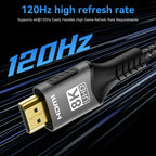 8K HDMI 2.1 Cable – 48Gbps Ultra High-Speed, 4K@120Hz / 8K@60Hz, eARC/ARC, HDCP for PC, Laptop, Projector, HDTV, PS5 (1m/2m/3m)
