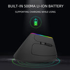 Delux Ergonomic Vertical Wireless Mouse – Rechargeable, RGB, Bluetooth & 2.4G, 4,000 DPI, Silent Clicks, for Laptop & PC
