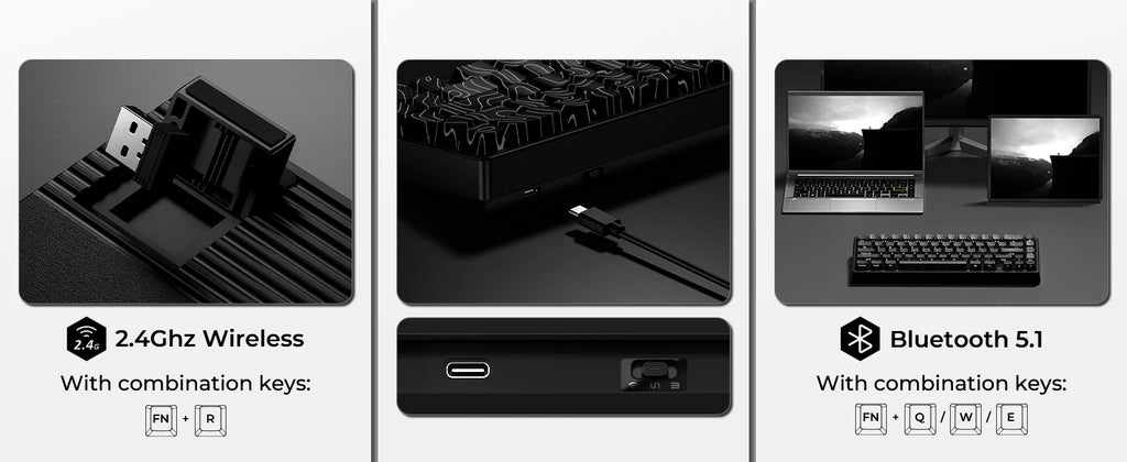 XVX M67 JadeStone Mechanical Keyboard – 65% Layout, IMD-Tech Keycaps, Hot-Swappable, Gasket Mount, Tri-Mode Wireless, Custom RGB