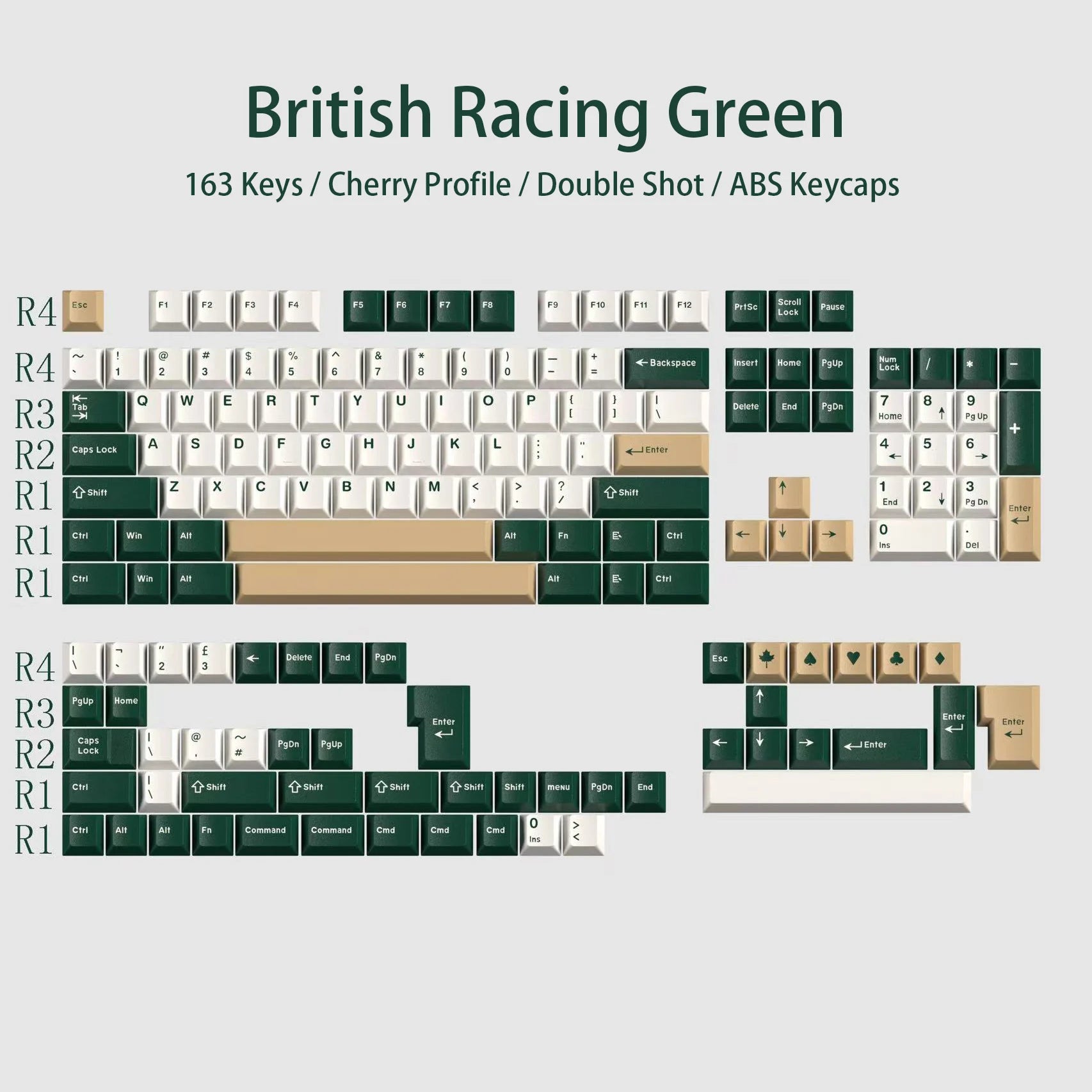 117 Keys Classic Blue Keycaps – Double-Shot ABS, Cherry Profile, for Gateron MX Switches Mechanical Gaming Keyboard