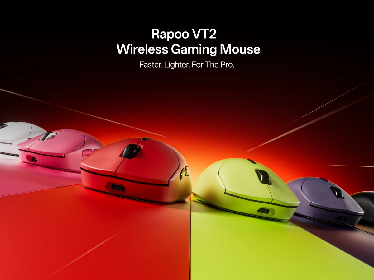 Rapoo VT2 MAX Wireless Esports Gaming Mouse – 8K Polling Rate, Optical Sensor, Ergonomic Design, 53g Lightweight, for PC & Laptop