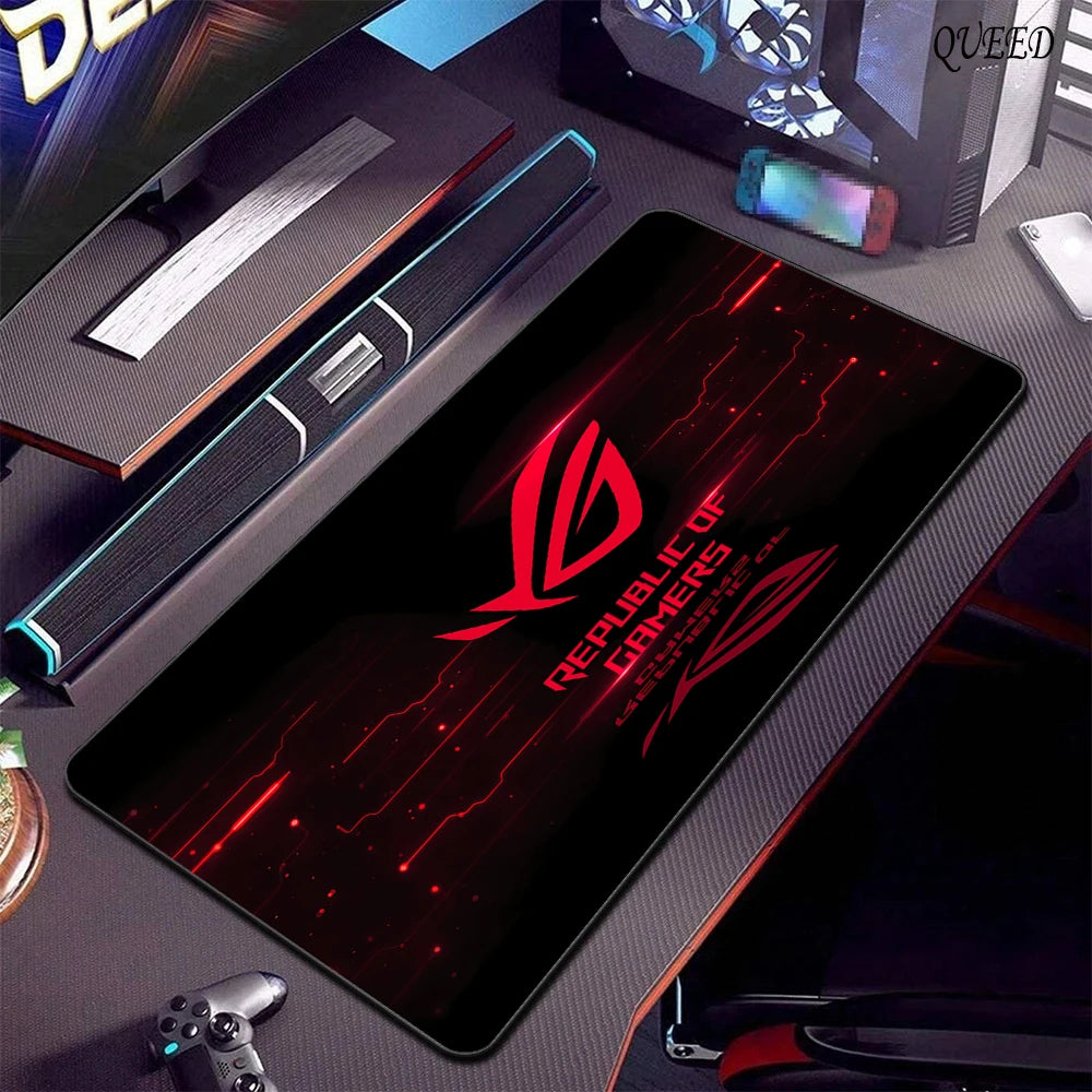 XXL Asus Game MousePad Black ASUS Mouse Pads Large Lock Edge 400x900 Creative Gamer Player Computer Keyboard table mat