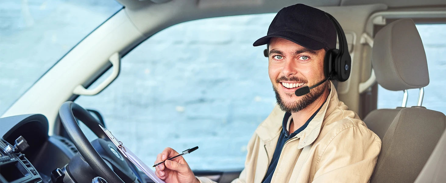 Wireless Trucker Bluetooth Headset with Mic – On-Ear Headset for Phone, PC & Home Office