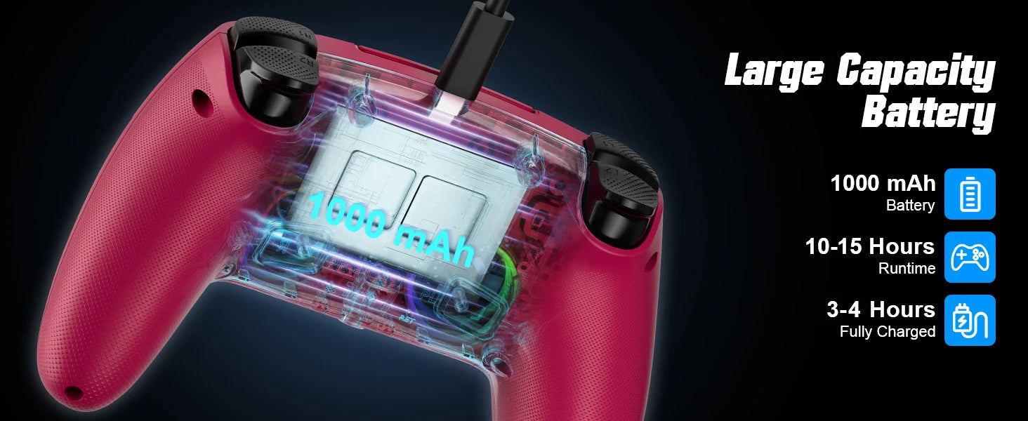 Controller for PS5/Playstion 5 Pro/Slim/PC Wireless Gamepad Hall Effect Trigger RGB Turbo Vibration Programmable Button Joystick