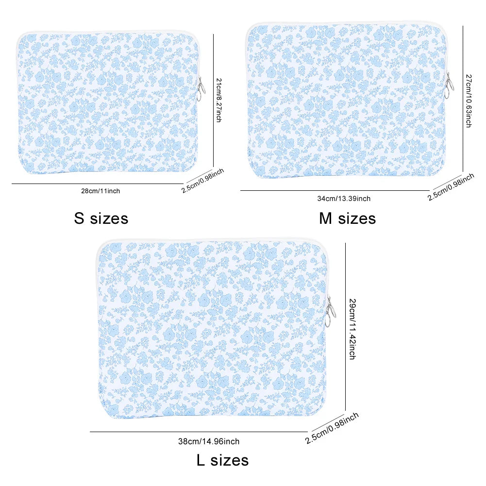 11-15 Inch Quilted Laptop Sleeve - Coquette Floral Laptop Carrying Case for Office