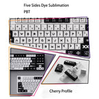 130 Keys Printstream PBT Keycaps – Cherry Profile, 5-Side Dye-Sublimation, for Gateron MX Switches Mechanical Gaming Keyboard