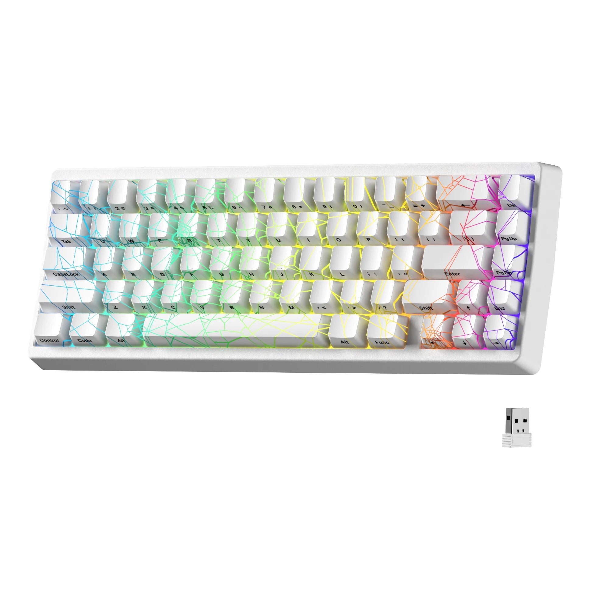 XVX M67 JadeStone Mechanical Keyboard – 65% Layout, IMD-Tech Keycaps, Hot-Swappable, Gasket Mount, Tri-Mode Wireless, Custom RGB