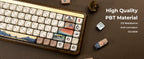 XVX Brown MOA Keycaps – Chinese Style PBT, 140 Keys, Thermal Sublimation, Cherry MX Mechanical Keyboard Keycaps Accessories