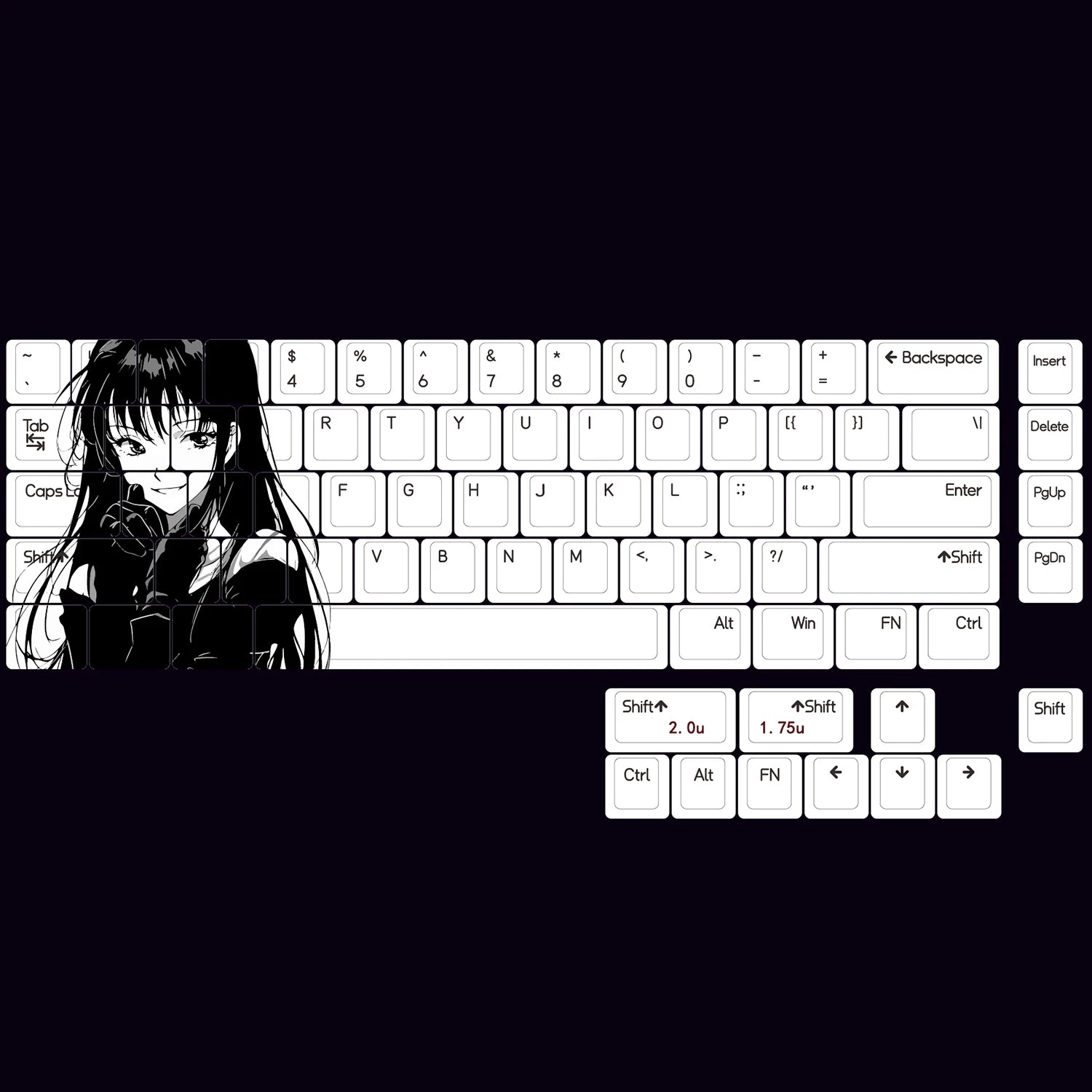 NPKC Cherry Profile Anime Keycaps – PBT, for MX Switch, 60% / 65% Mechanical Keyboards, Wooting 60 / MAD 68HE Compatible