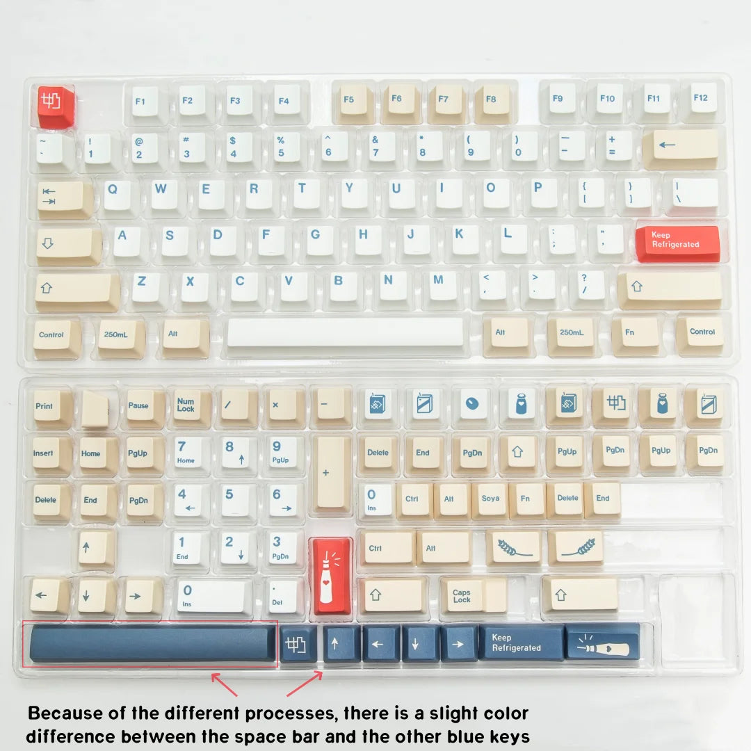 MOG Soy Milk Keycaps – XDA / Cherry / OEM Profiles, PBT, for Cherry MX Switch Gaming Mechanical Keyboard 68 / 75 / 82 / 98 / 104 Layouts