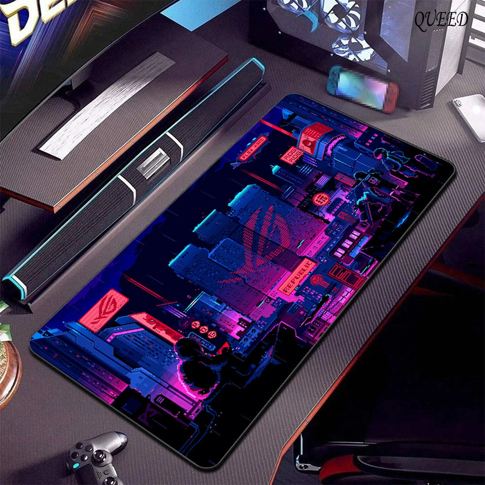 XXL Asus Game MousePad Black ASUS Mouse Pads Large Lock Edge 400x900 Creative Gamer Player Computer Keyboard table mat