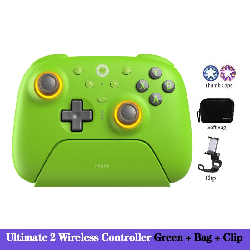 8BitDo Ultimate 2 Wireless Controller, Bluetooth/USB/2.4G Gamepad withTMR Joysticks、Charging Dock for PC,Windows 10,11, Android