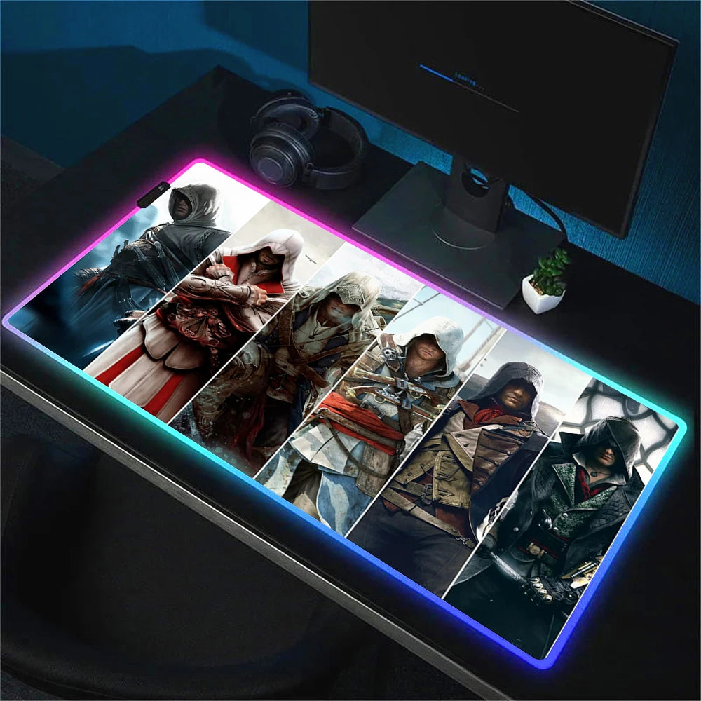 Pc Gamer Cabinet Assassin S Creed Mouse Carpet Xxl Mouse Pad Speed Gaming Accessories Keyboard Mousepad Rgb Desk Mat Anime Mats