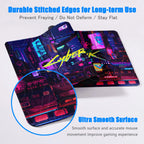 900x400mm HD Print Anime C-Cyberpunks Style Keyboard Mousepad XXL Large Computer Gamer Stitch Edge Rubber Non-slip Base Desk Mat